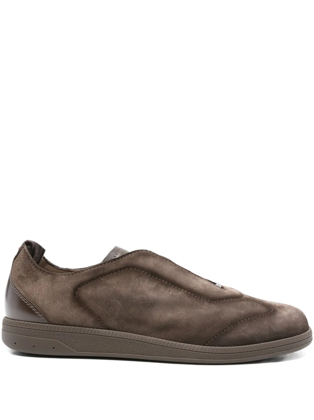 

Кожаные кеды без застежек Santoni, коричневый