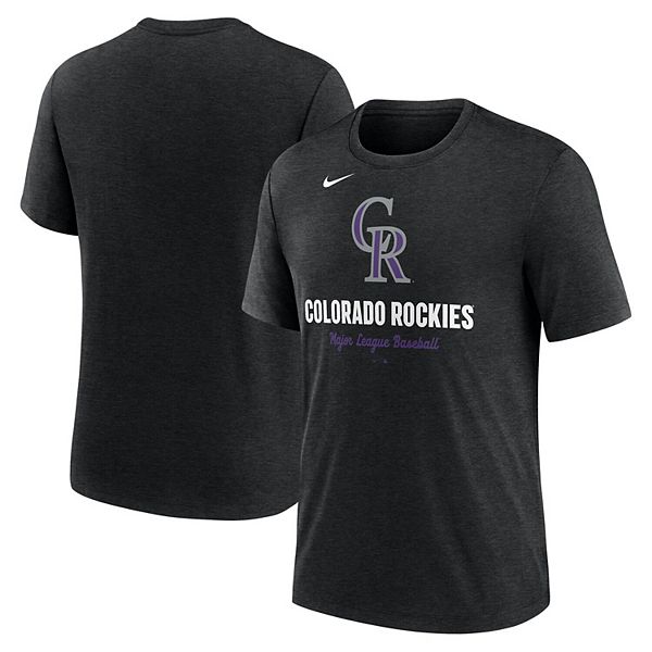

Мужская футболка heather black colorado rockies logo tri-blend Nike
