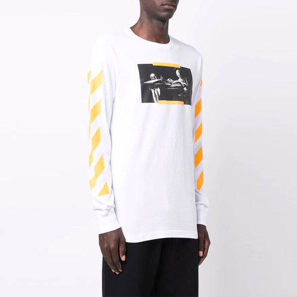 Футболка men's fw21 caravaggio painting long sleeves white t-shirt Off-White, белый — фото 4