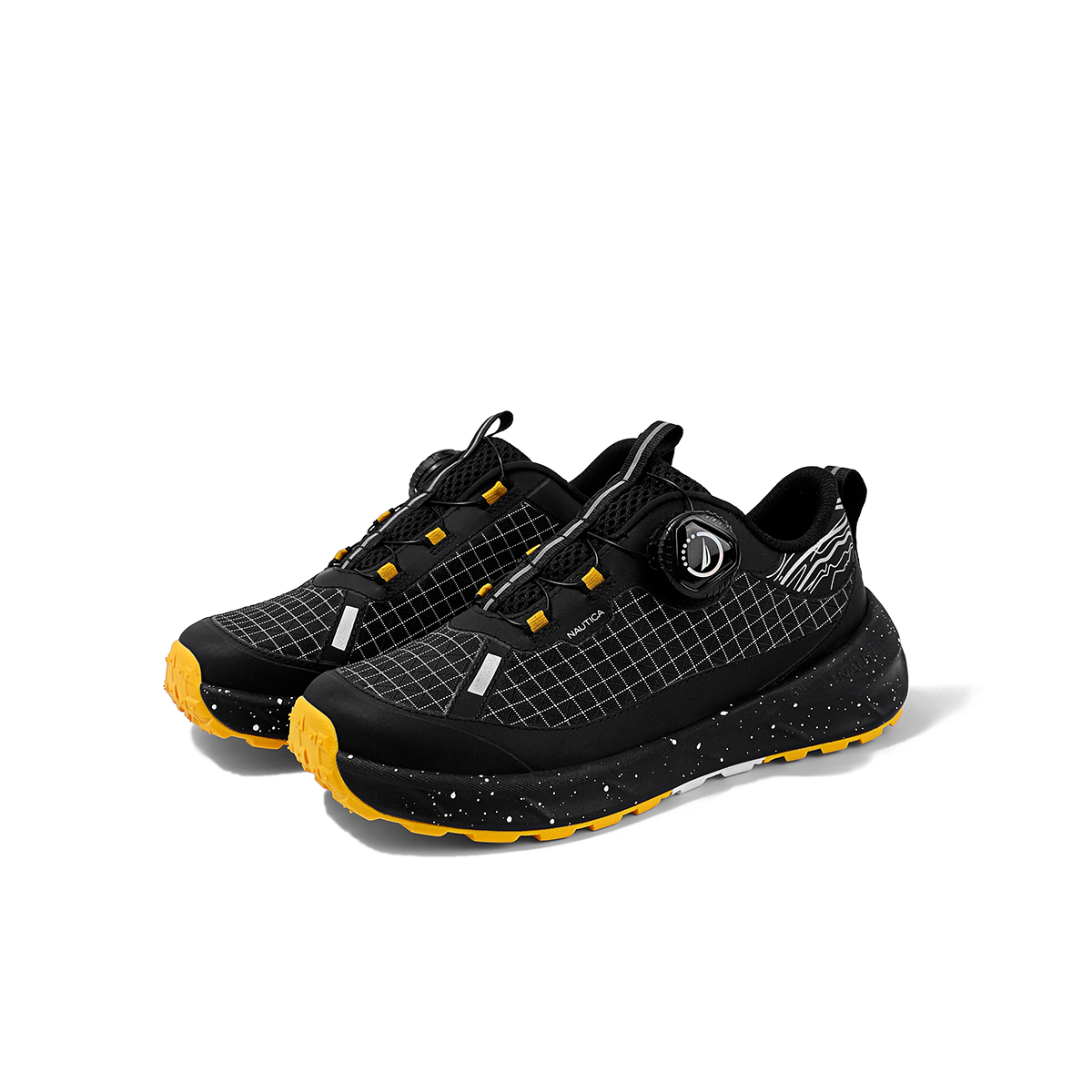 NAUTICA Низкие детские беговые кроссовки black yellow unisex — фото 4