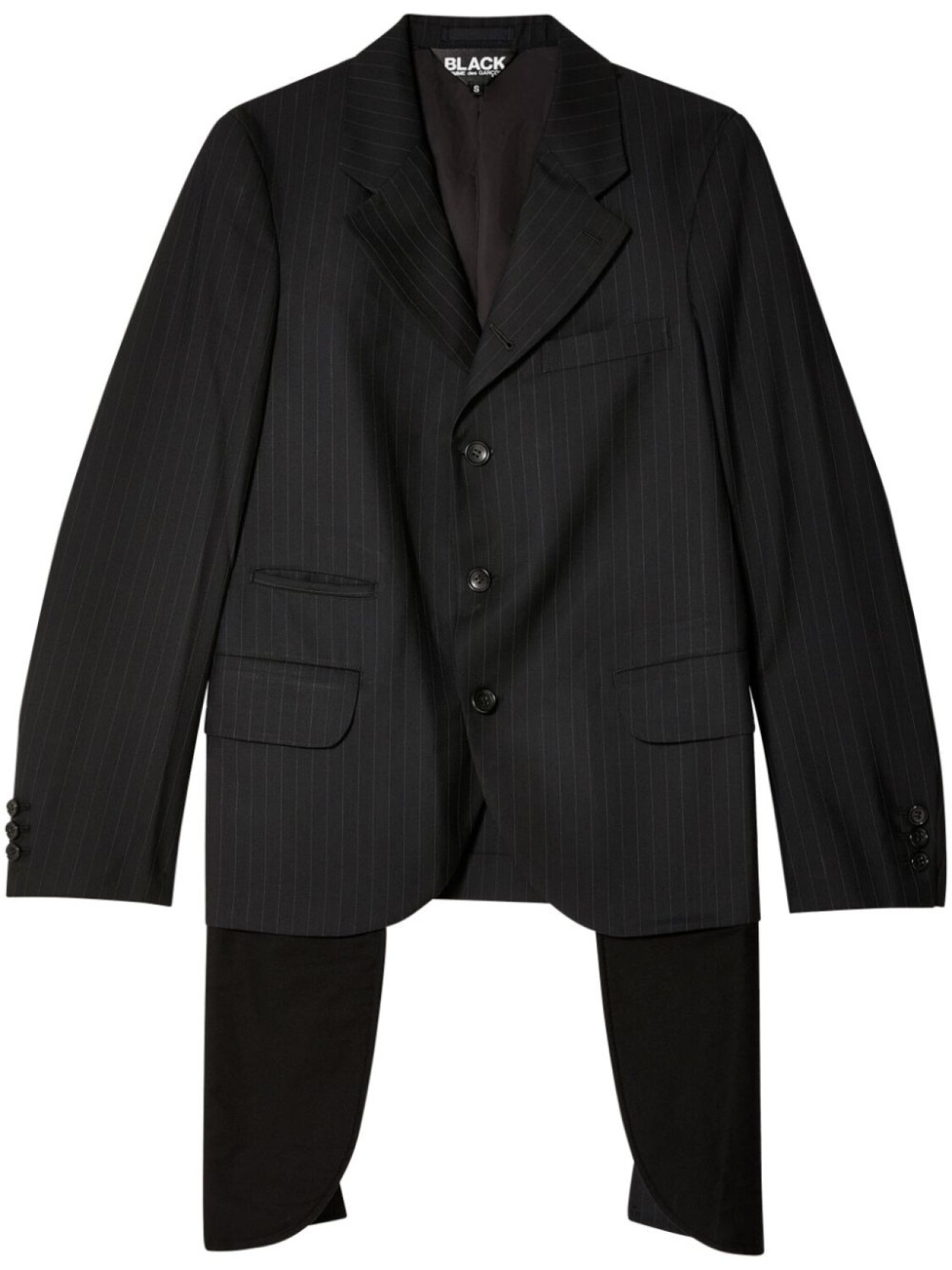 

Black Comme Des Garçons полосатый пиджак с карманом и сумкой, черный