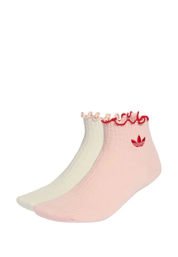 Носки с оборками, комплект из 2 пар. Adidas Originals, Cream White/Sandy Pink