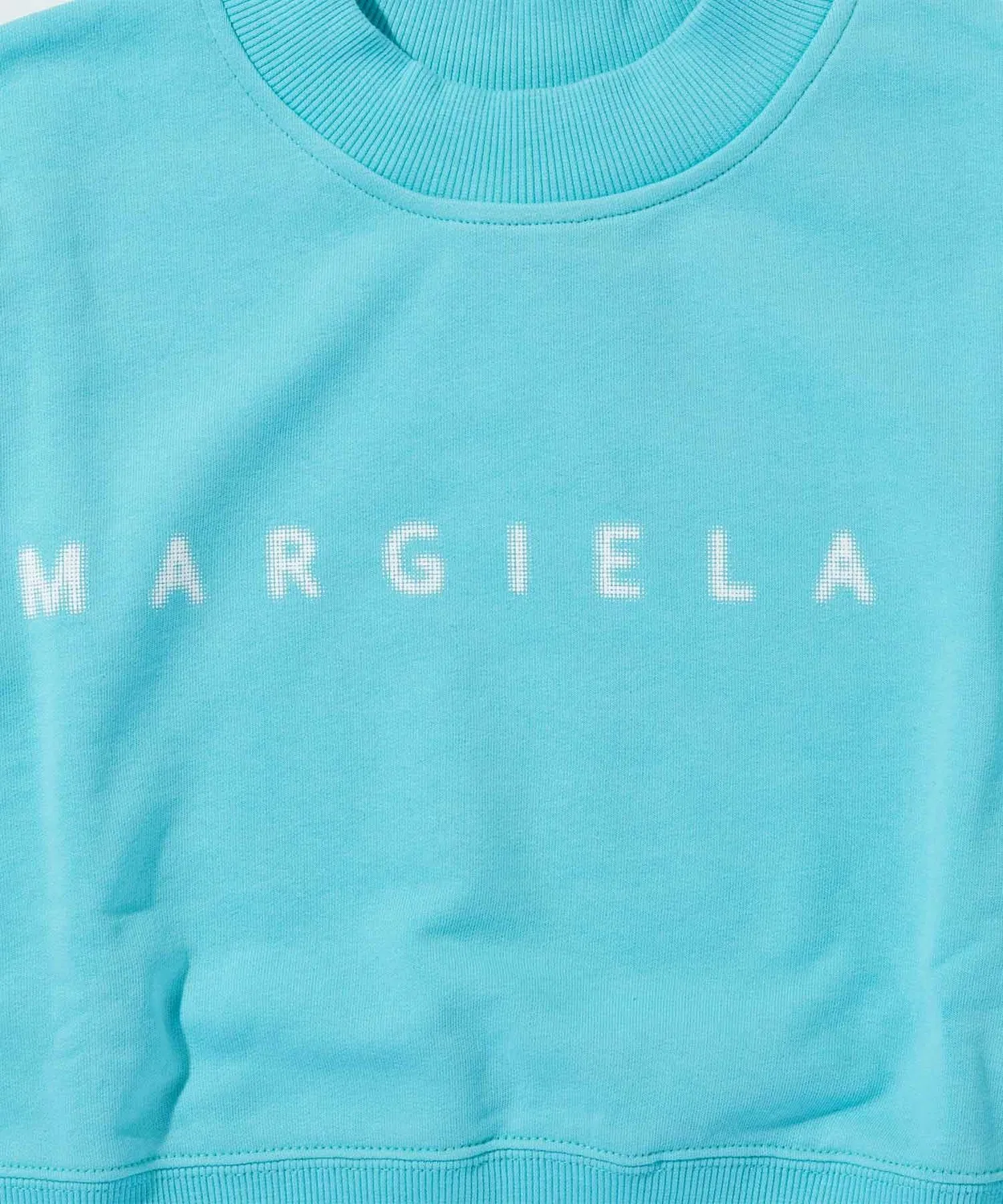 Толстовка-худи MM6 Maison Margiela с логотипом, хлопок, светлый синий — фото 3
