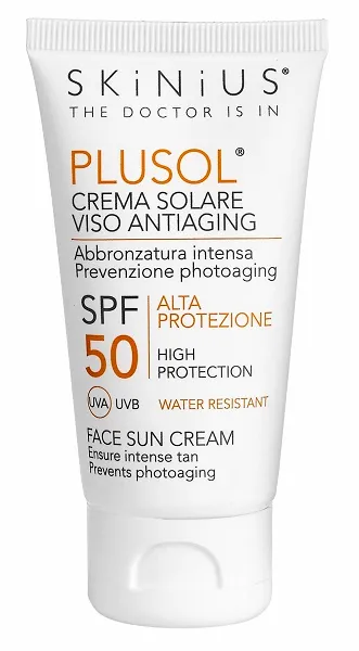 

Plusol Солнцезащитный крем SPF 50 Защита лица 50 мл Skinius