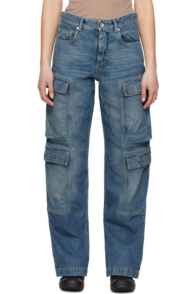

Синие джинсы Hollywood Double Cargo Rick Owens DRKSHDW
