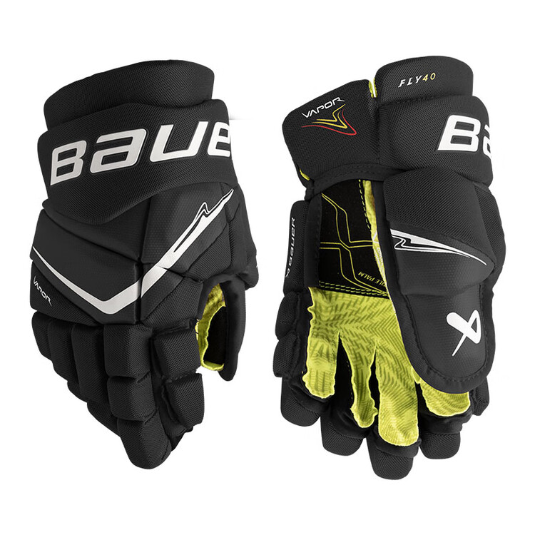 

BAUER 2025 New FLY40 хоккейные перчатки, молодежная и взрослая промежуточная модель, защитная экипировка, черно-белые, 28 см
