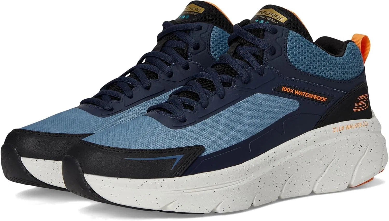 Мужские водонепроницаемые кроссовки Skechers D'lux Walker 2.0 Grailo, синий/оранжевый