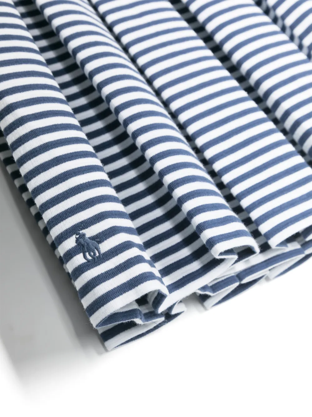 Полосатое платье со складками POLO RALPH LAUREN KIDS, белый — фото 3