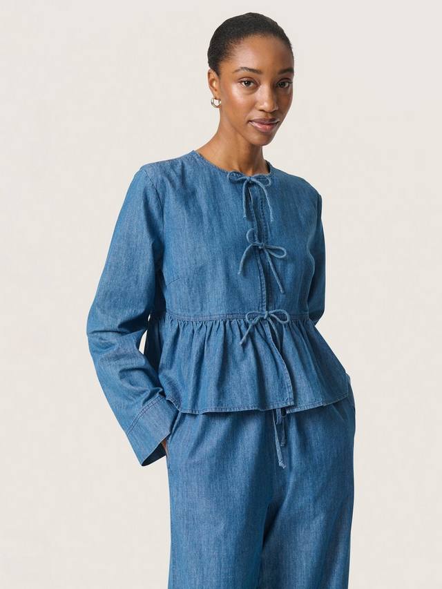 

Chamy Chambray топ с расклешенным подолом Soaked In Luxury, Mid Blue