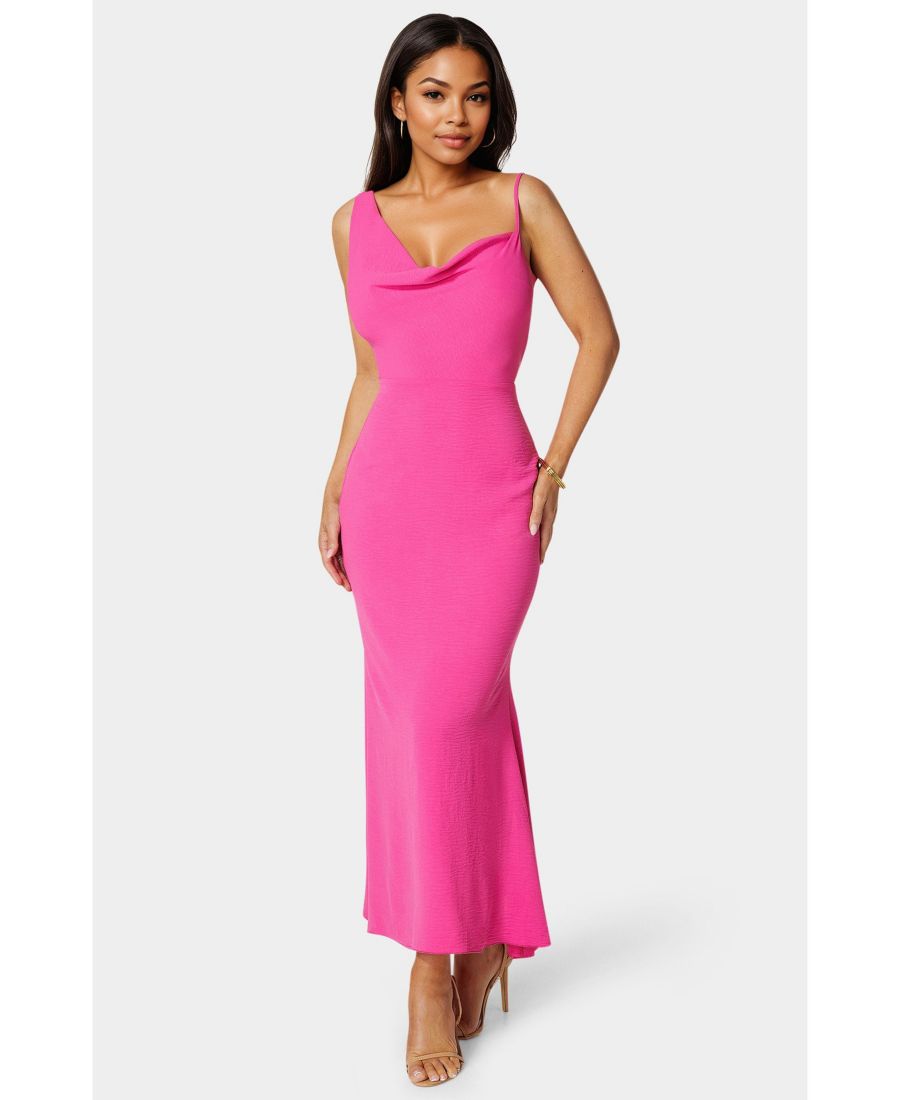 

Женское длинное платье с драпировкой Airflow Bebe, Fuchsia