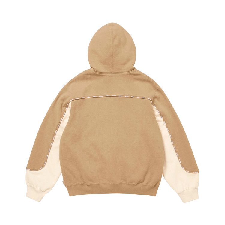 Толстовка Supreme Piping Zip Up Hooded Sweatshirt, Dark Tan — фото 2