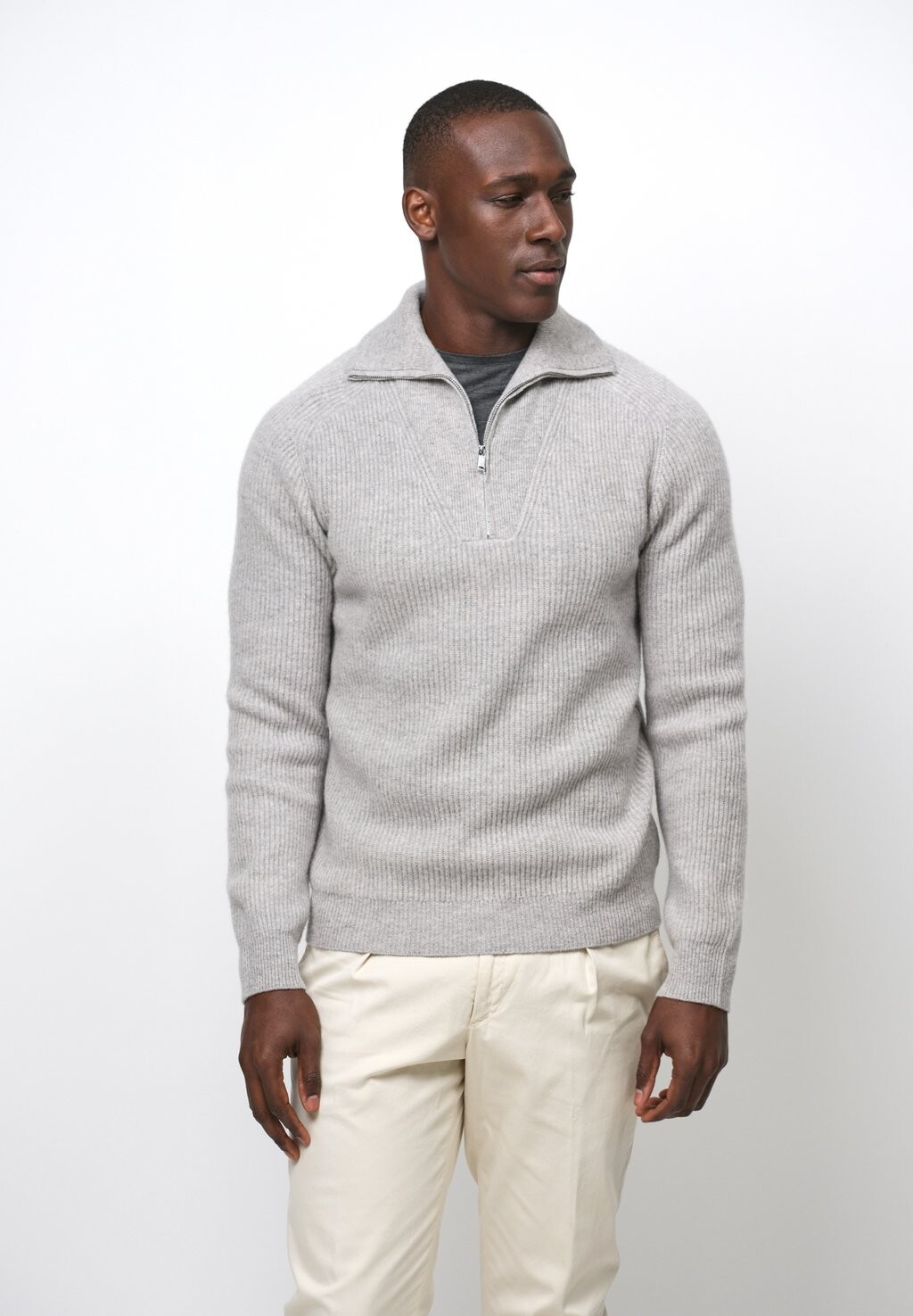 

Джемпер 1/2 ZIP PROFUOMO, светло-серый