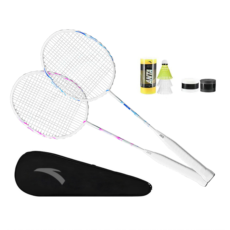 

Карбоновые алюминиевые ракетки для бадминтона, тип Control, универсальные, для защиты, 1U/G4 ANTA, ice синий+розовый красный[two carbon fiber rackets][dream butterfly collection]/includes 3 durable shuttlecocks/badminton shuttlecock bag