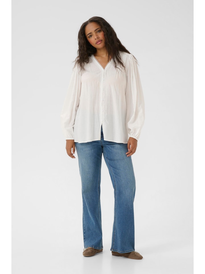 

KAFFE curve Блузка с длинными рукавами KCmirana А-образного силуэта, цвет мел