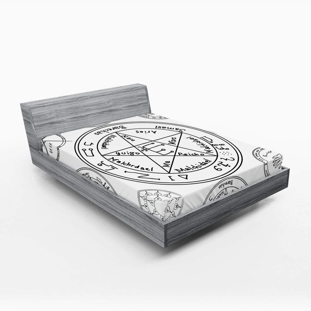 

Простыня ABAKUHAUS Pentacle, концепция оккультного стиля, обучающие геометрические фигуры и тексты, черно-белые, 90 x 200 см, черно-белые, Черный, Простыня ABAKUHAUS Pentacle, концепция оккультного стиля, обучающие геометрические фигуры и тексты, черно-бе