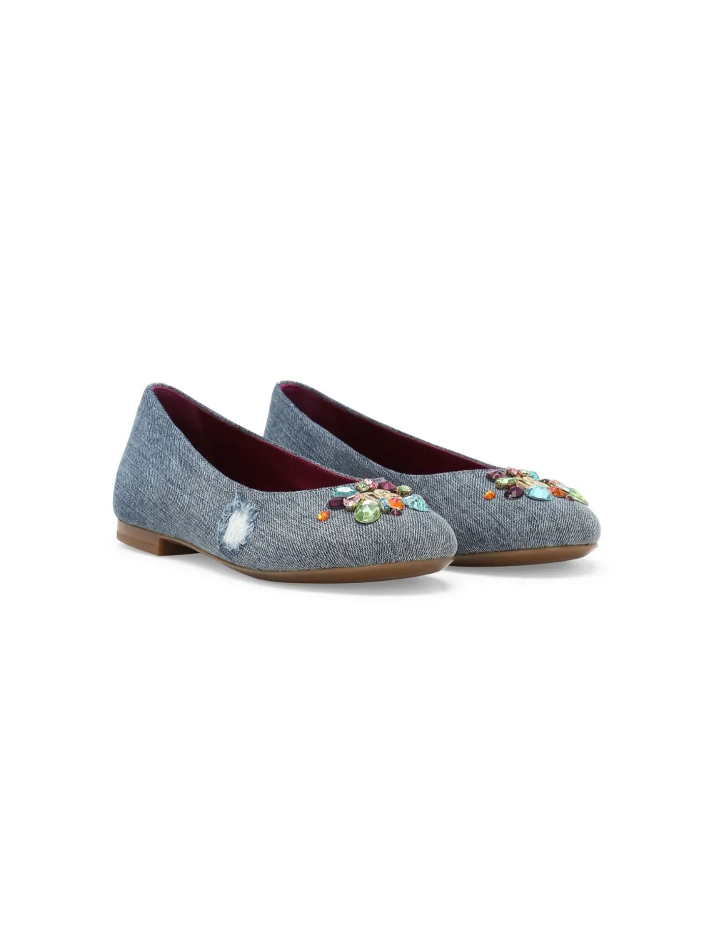 

Балетки со стразами Dolce & Gabbana Kids, синий