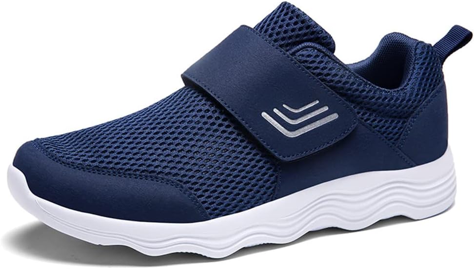 

LEADER SHOW Мужские повседневные удобные прогулочные туфли Ультралегкие лоферы с противоскользящей подошвой и застежкой-липучкой Модные кроссовки, синий