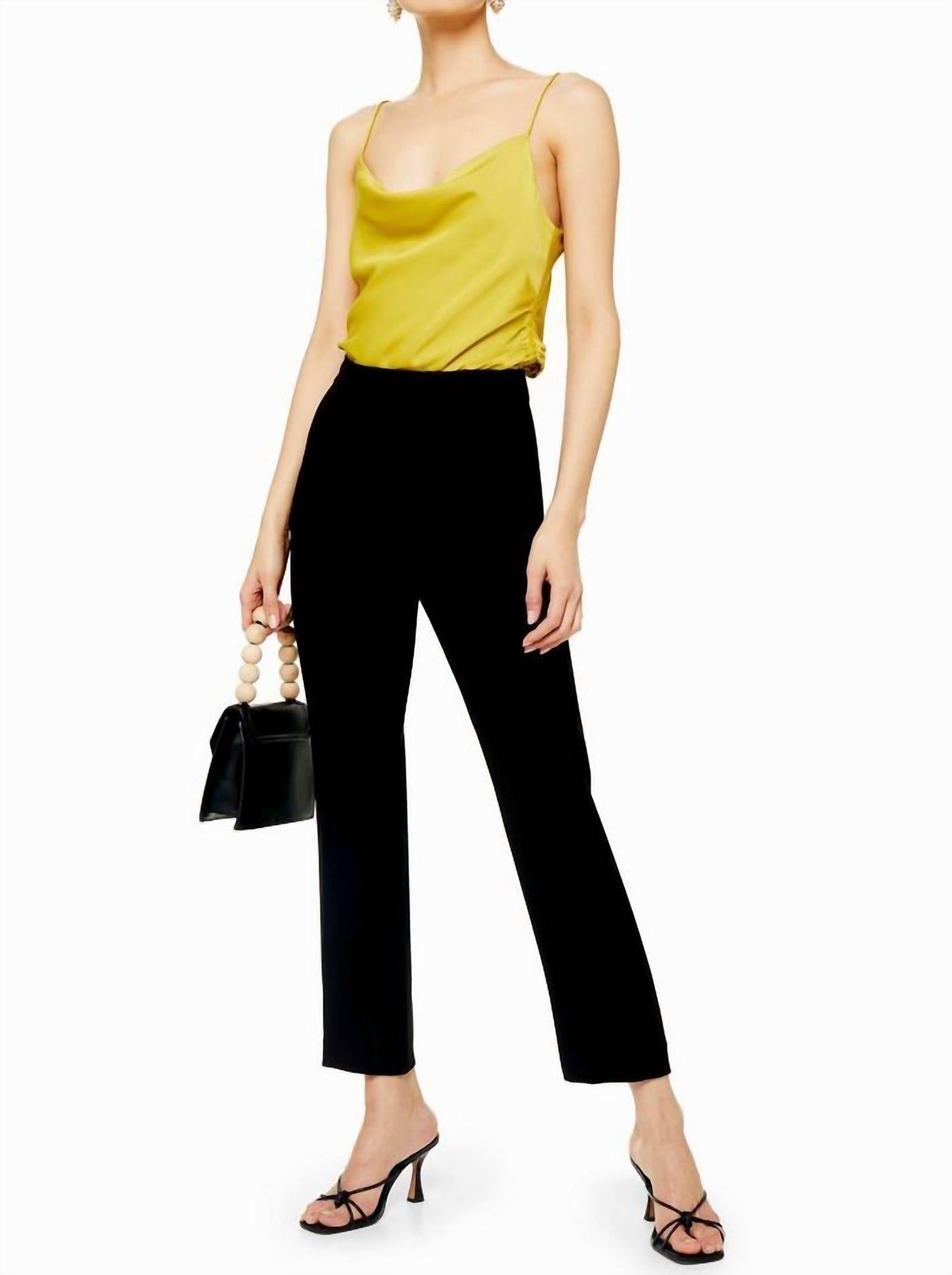 

Укороченные брюки-сигареты черного цвета Topshop