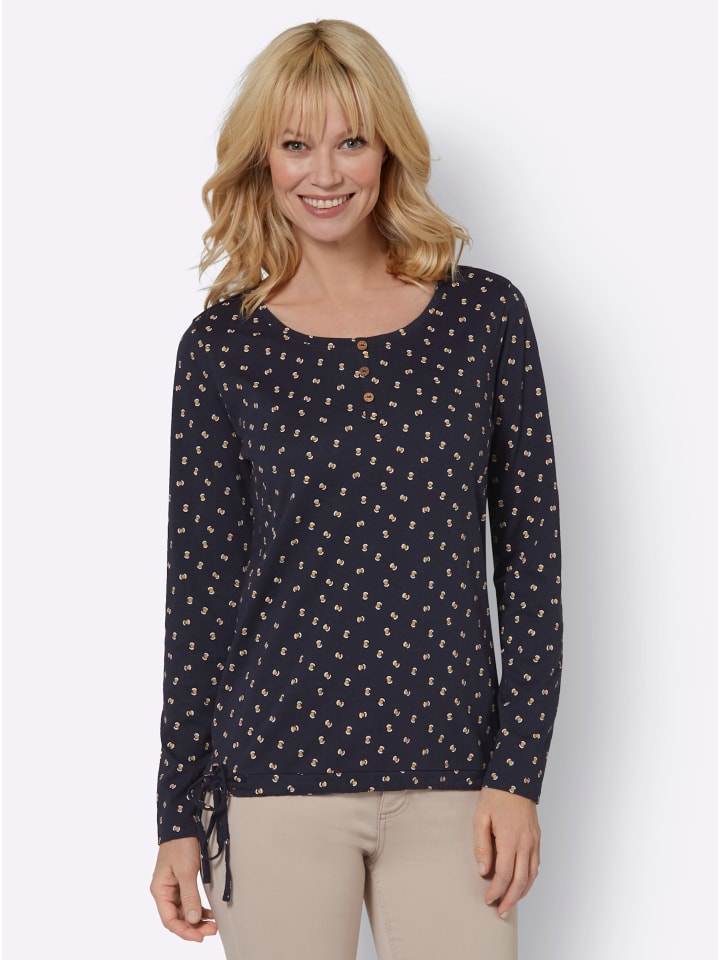 

Рубашка с длинными рукавами с принтом темно-синего и охристого цветов WITT WEIDEN