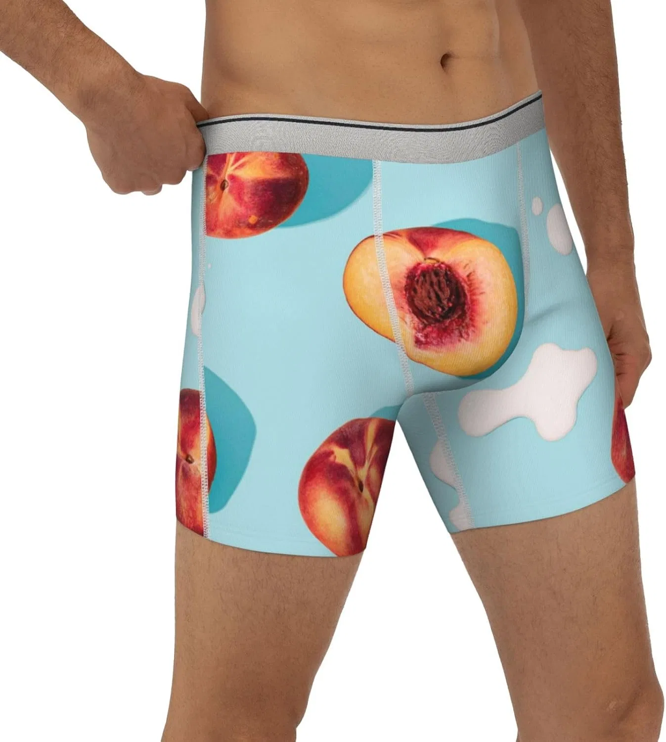 Трусы боксеры, Men'S Long Leg Boxer Briefs, Light Grey — фото 4
