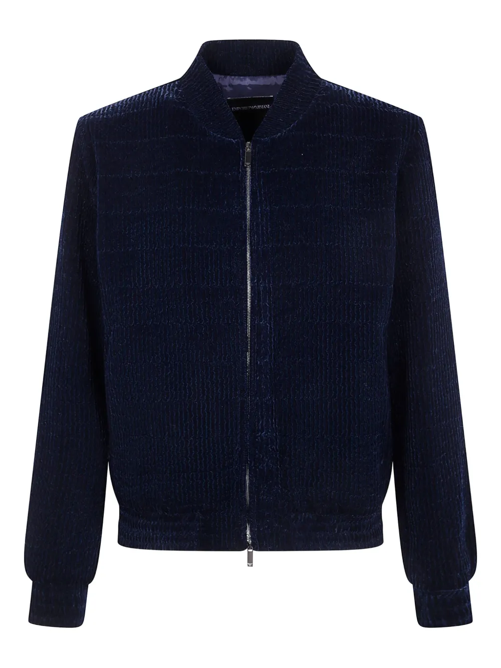 

Бомбер из вельвета на молнии Emporio Armani, синий
