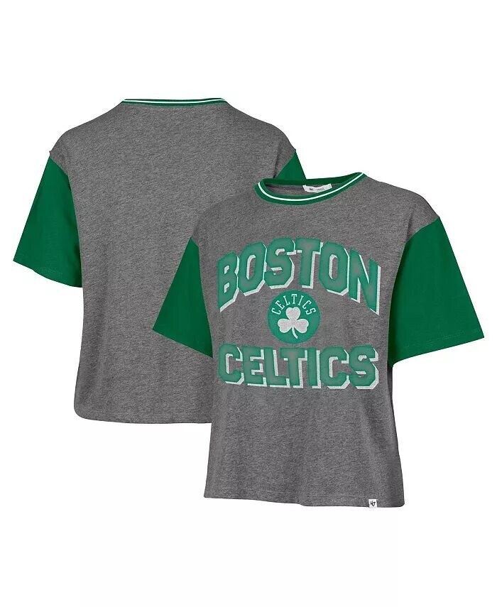 

Женская серая футболка Boston Celtics Rise Clubhouse Ziggy Color Block '47 Brand
