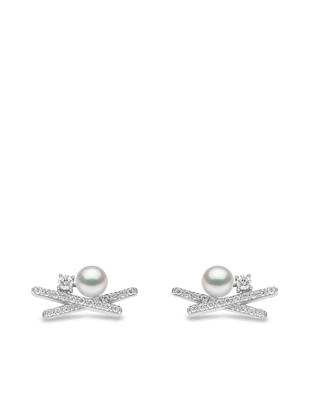 

Серьги Sleek из белого золота с жемчугом и бриллиантами Yoko London, серебяный