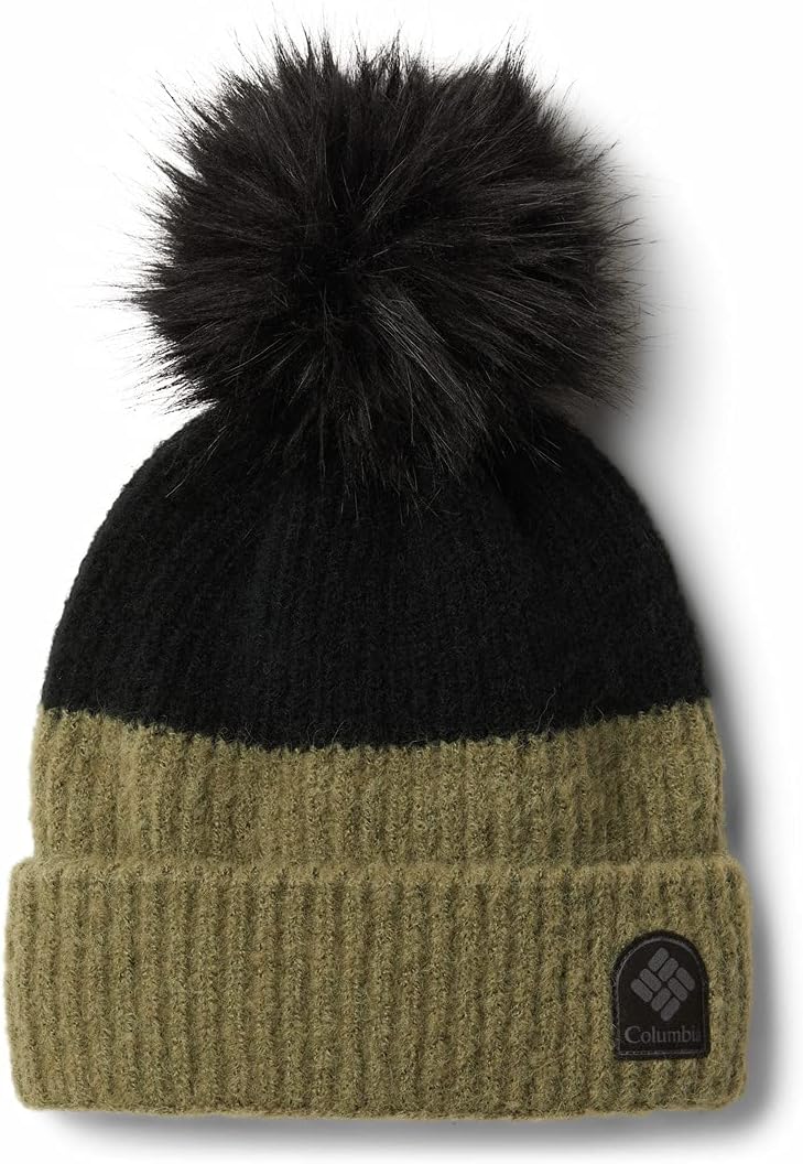 

Columbia Unisex-Adult Winter Blur Pom Pom Beanie, Stone Green, Black