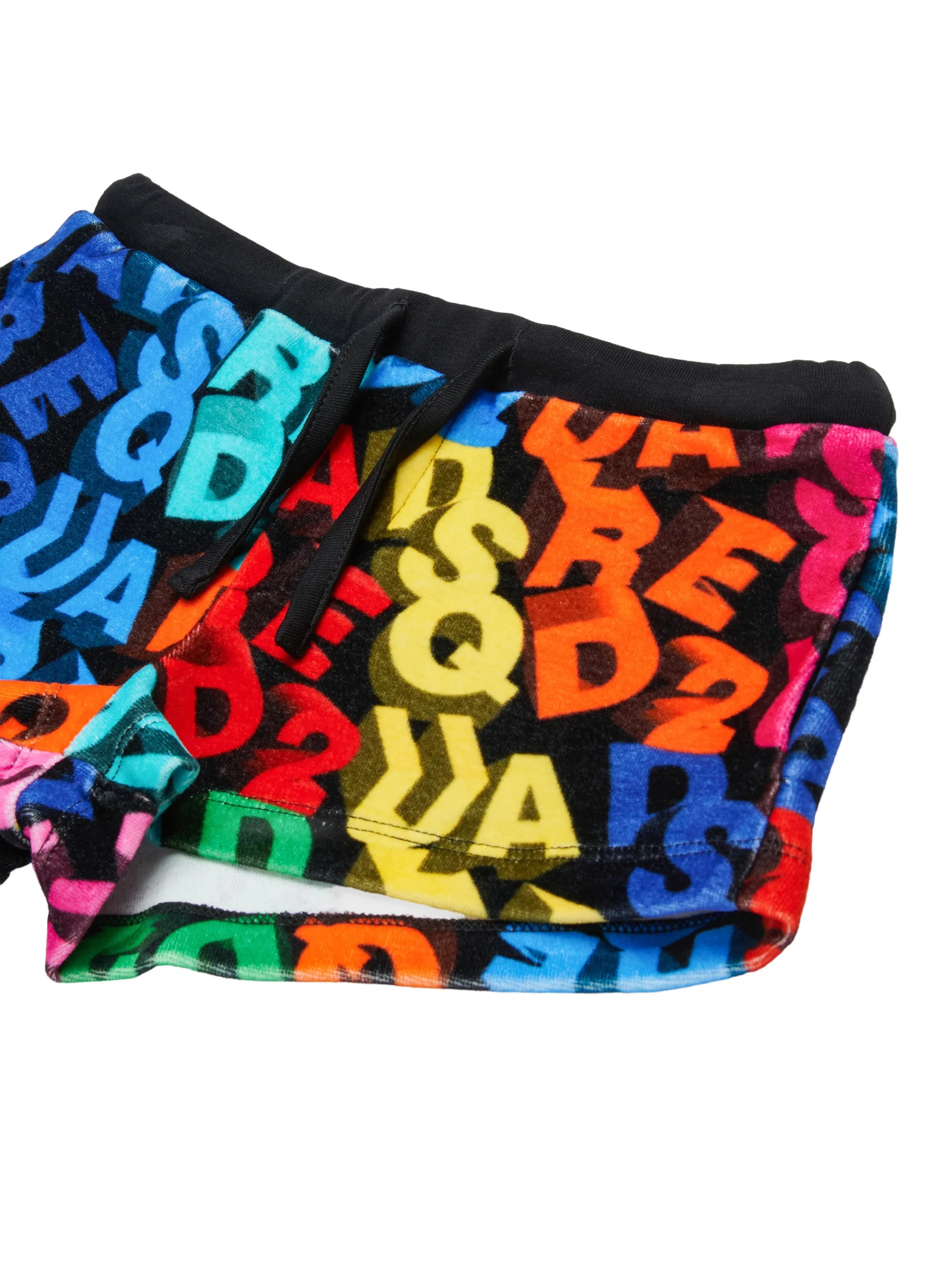 Шорты с кулиской и графичным узором Dsquared2 Kids, черный — фото 3