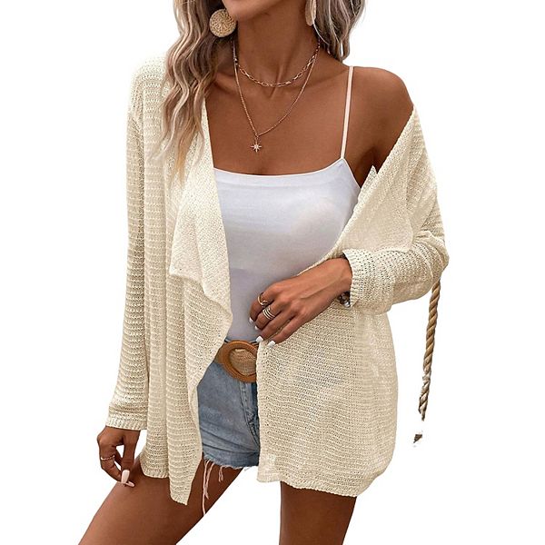 

Женский кардиган с длинным рукавом и открытым передом Seoria, Beige