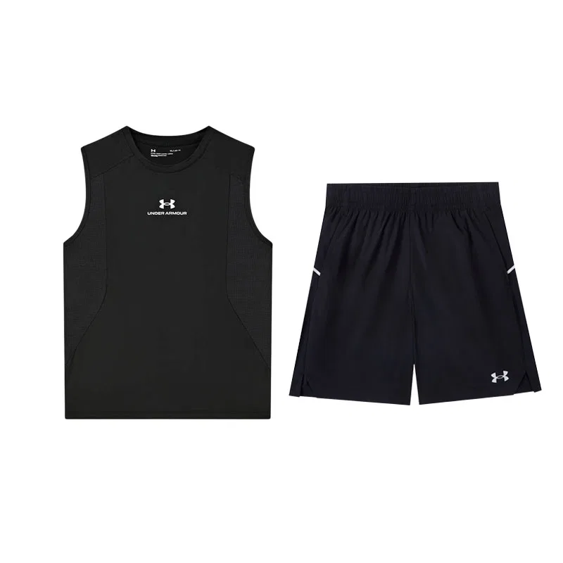 Спортивный костюм подростковый Under Armour светло-голубой топ+серые шорты — фото 3
