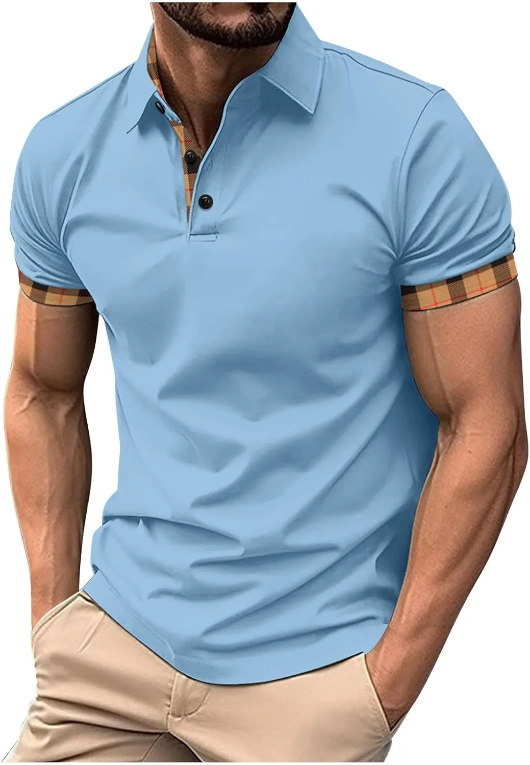 

Мужская футболка хенли с коротким рукавом