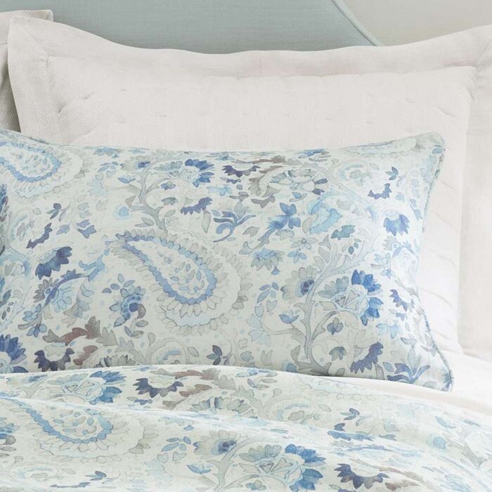 

Подушка Ines Linen King Sham Annie Selke, синий