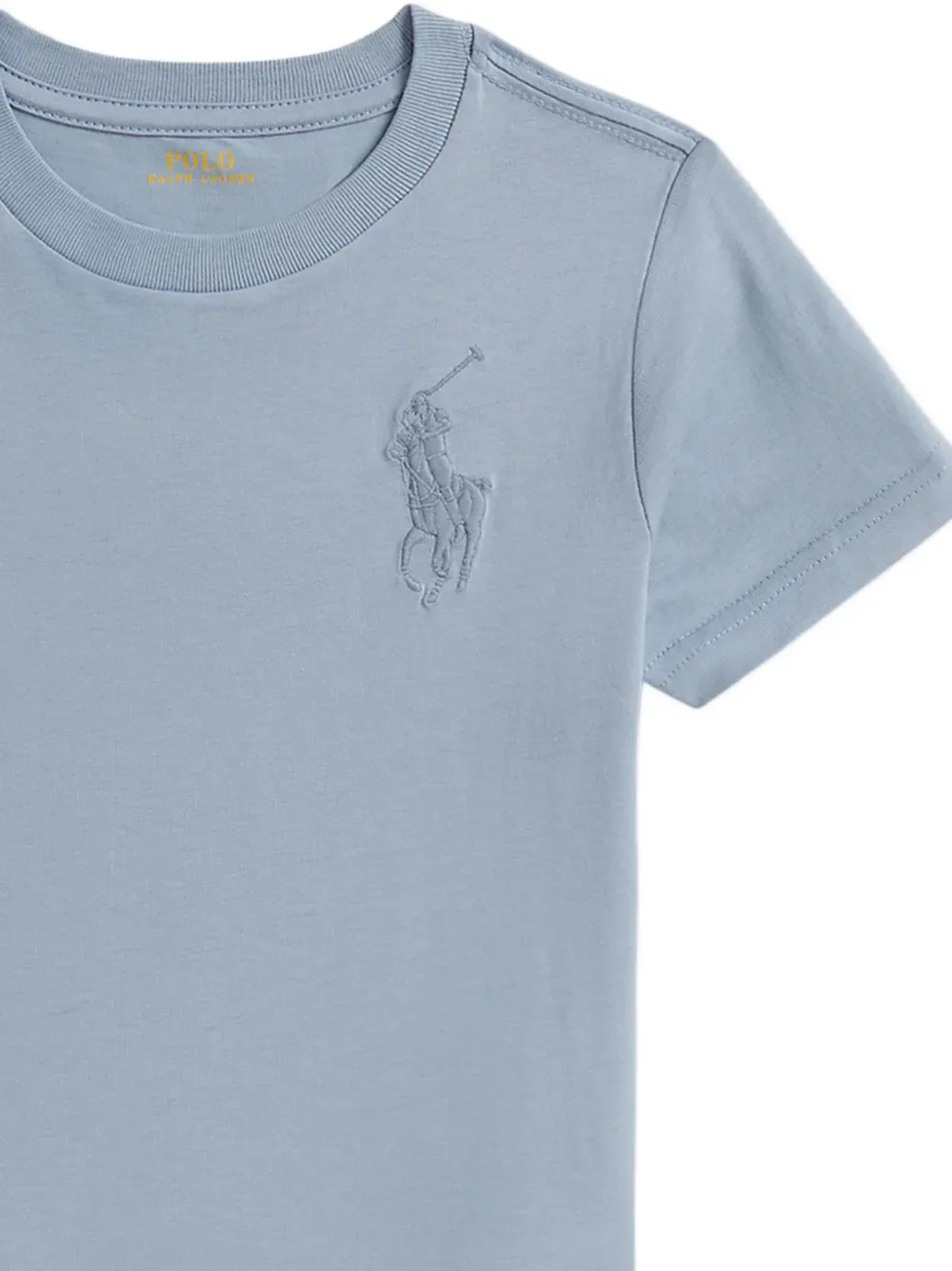 Футболка с вышитым логотипом POLO RALPH LAUREN KIDS, синий — фото 4