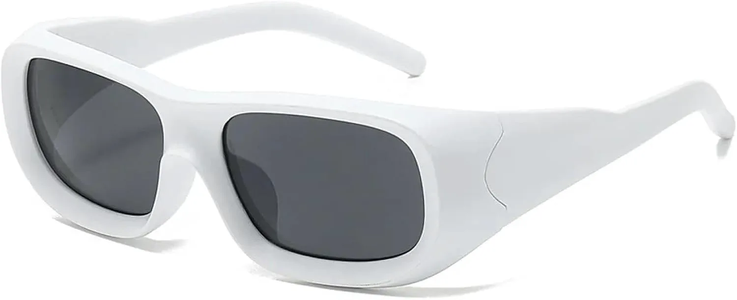 

Роскошные модные винтажные солнцезащитные очки в крупной оправе для женщин и мужчин в стиле панк, классические, для активного отдыха TYUVIVO, White Black