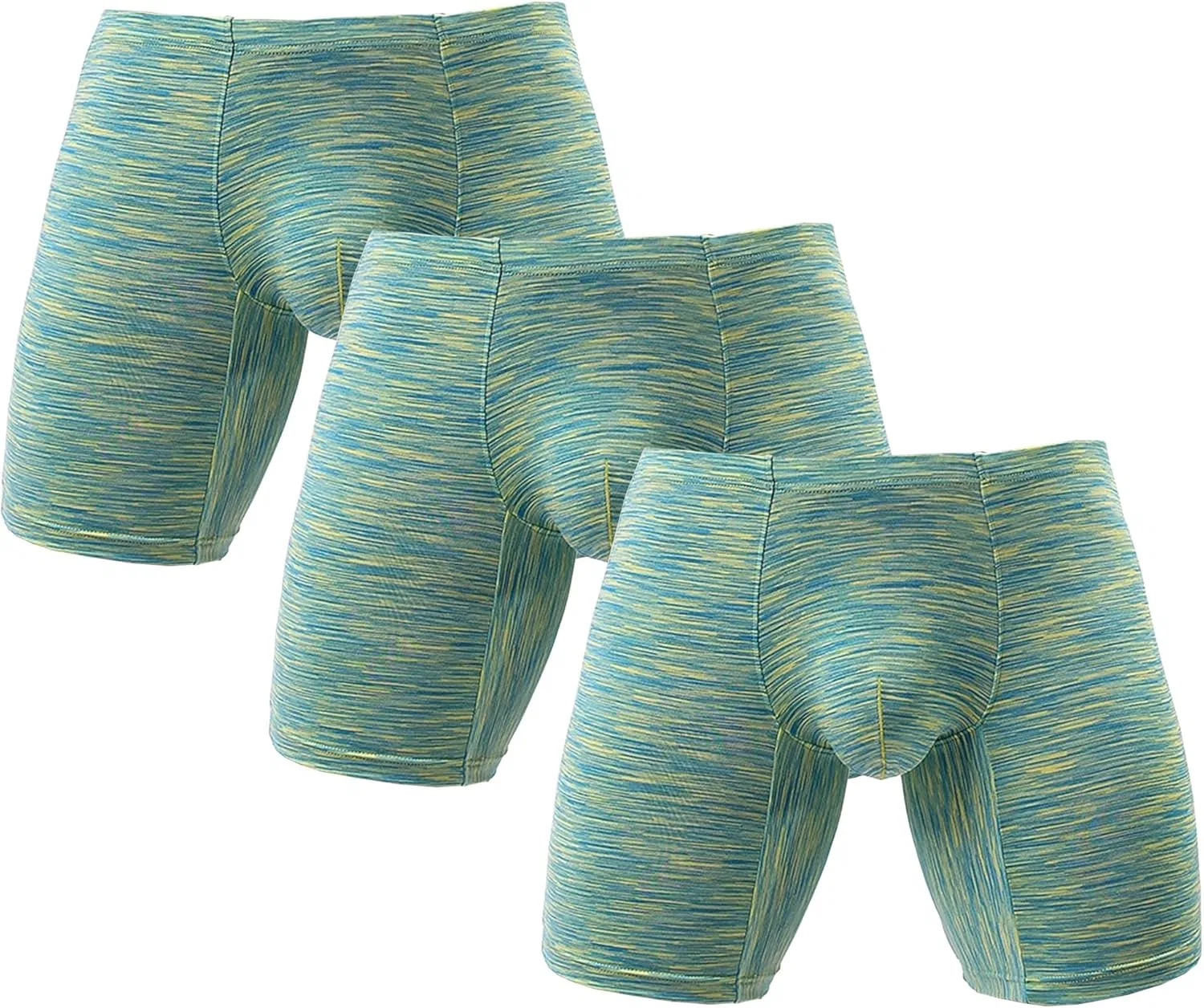 Трусы с пахом, длинная нога, Green-3pc