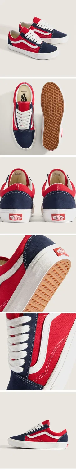 Мужские низкие кеды Old Skool Two Tone тёмно-синие/красные от Vans — фото 3