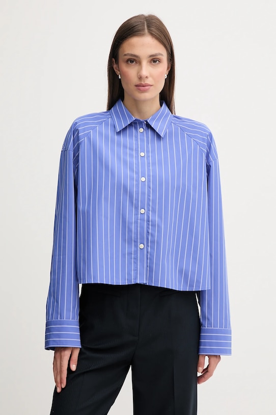 

Хлопковая рубашка Calvin Klein Jeans, фиолетовый