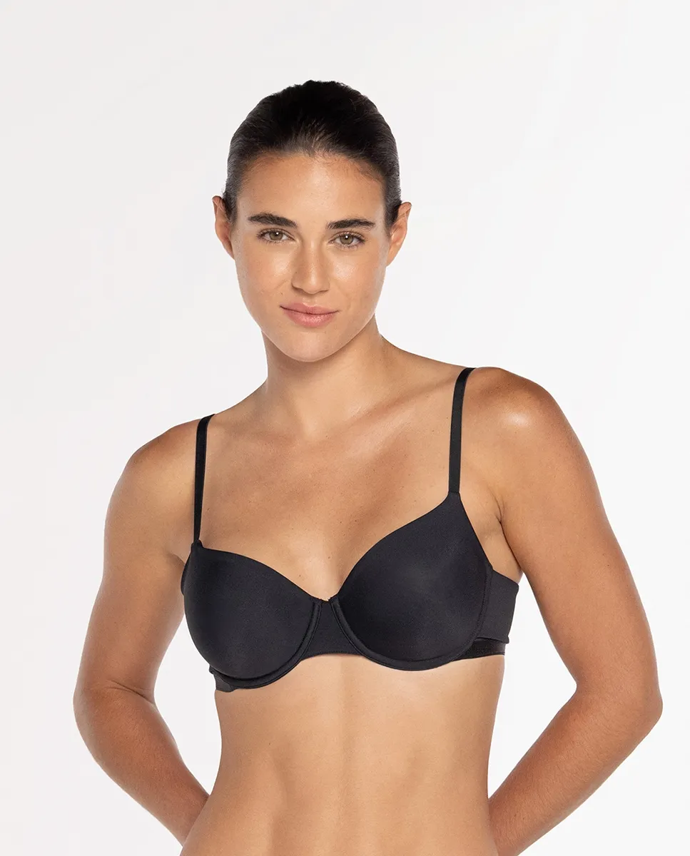 

Бюстгальтер из микрофибры без поролона и с косточками Punto Blanco, черный