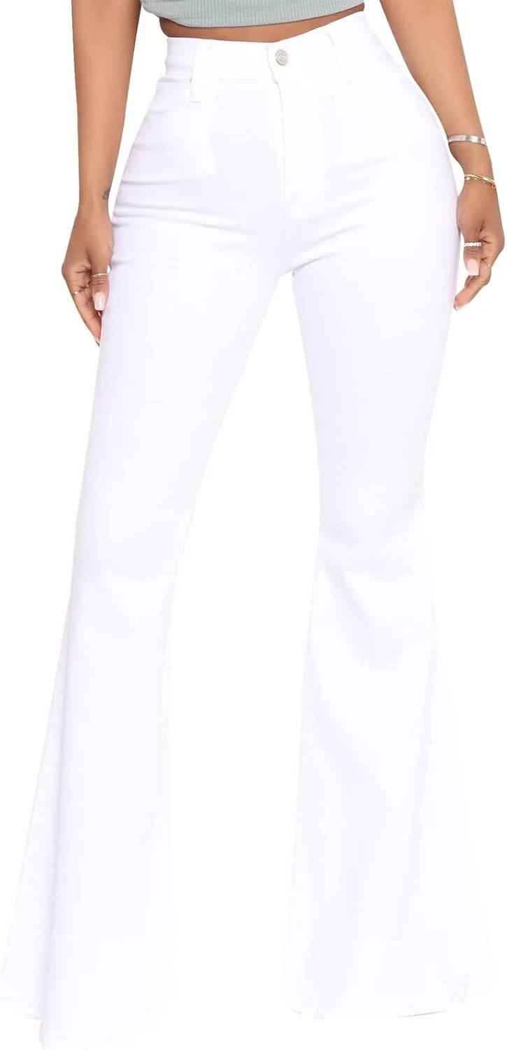 

BISUAL женские черные джинсы bell bottom high waisted с потертостями