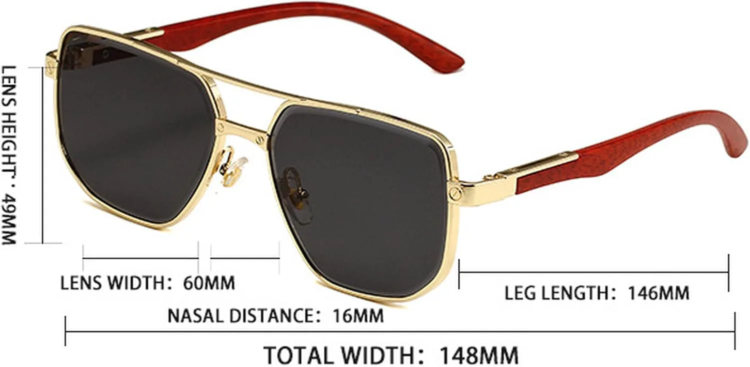 

Ретро-солнцезащитные очки-пилот для женщин и мужчин, классические винтажные солнцезащитные очки в стиле 70-х, квадратные, с двойным оправой, из дерева mincl, C10