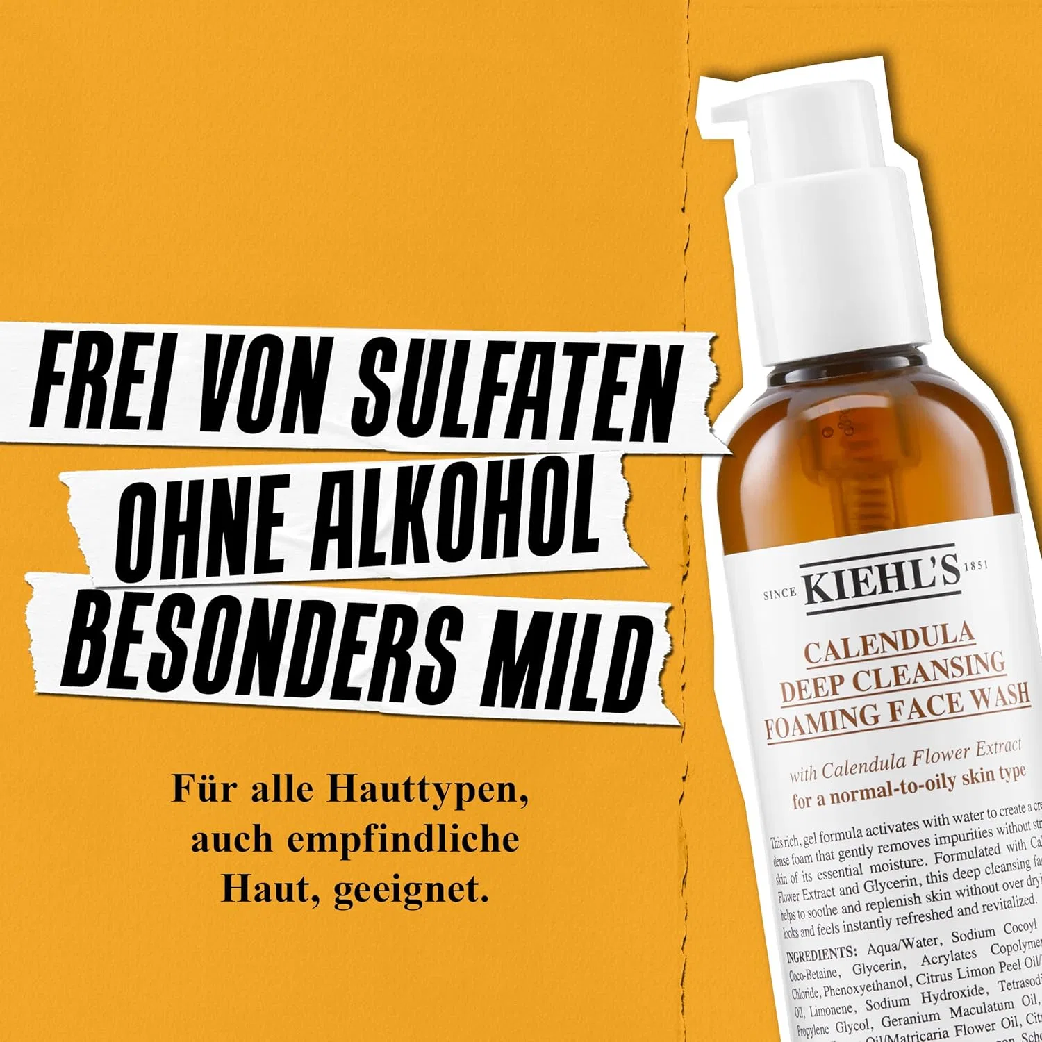 Гель для умывания Kiehl's — Мягкий очищающий гель для лица «Calendula Foaming Wash» от — фото 3
