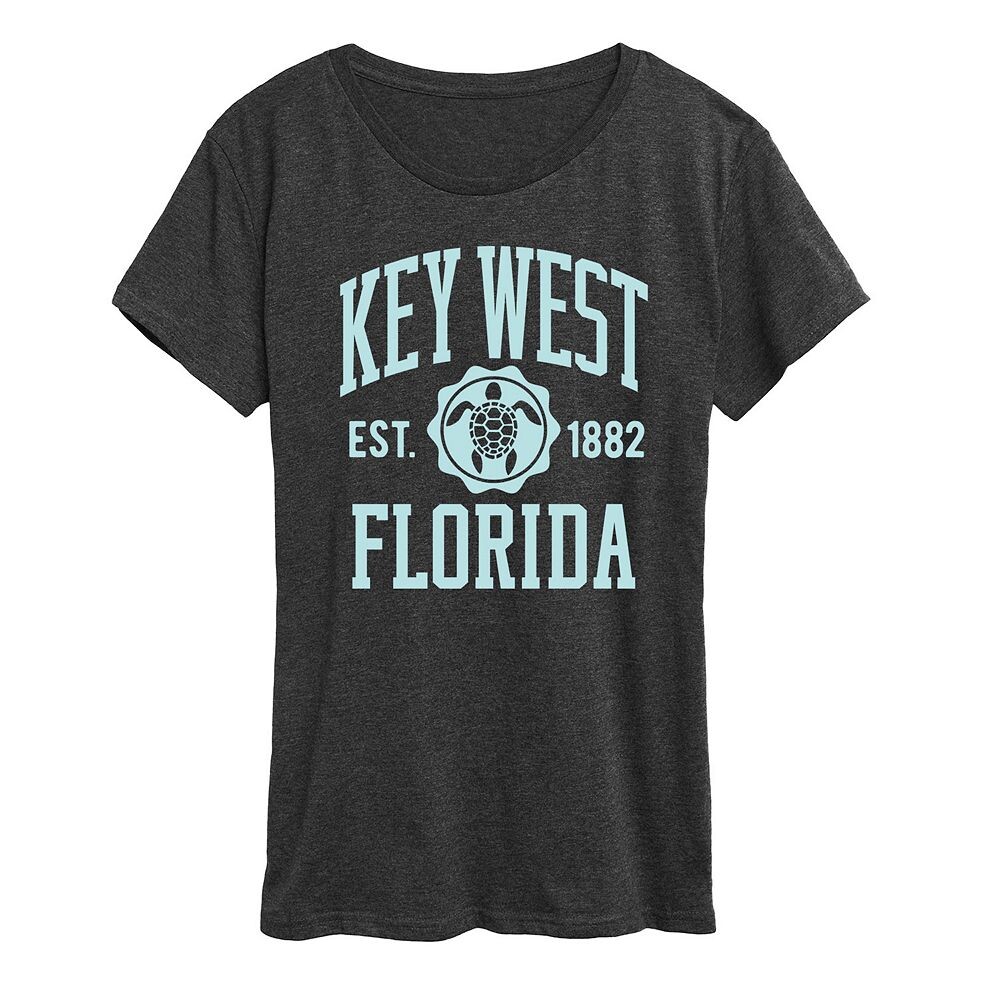 

Женская футболка с рисунком Key West Athletic, цвет Heather Charcoal