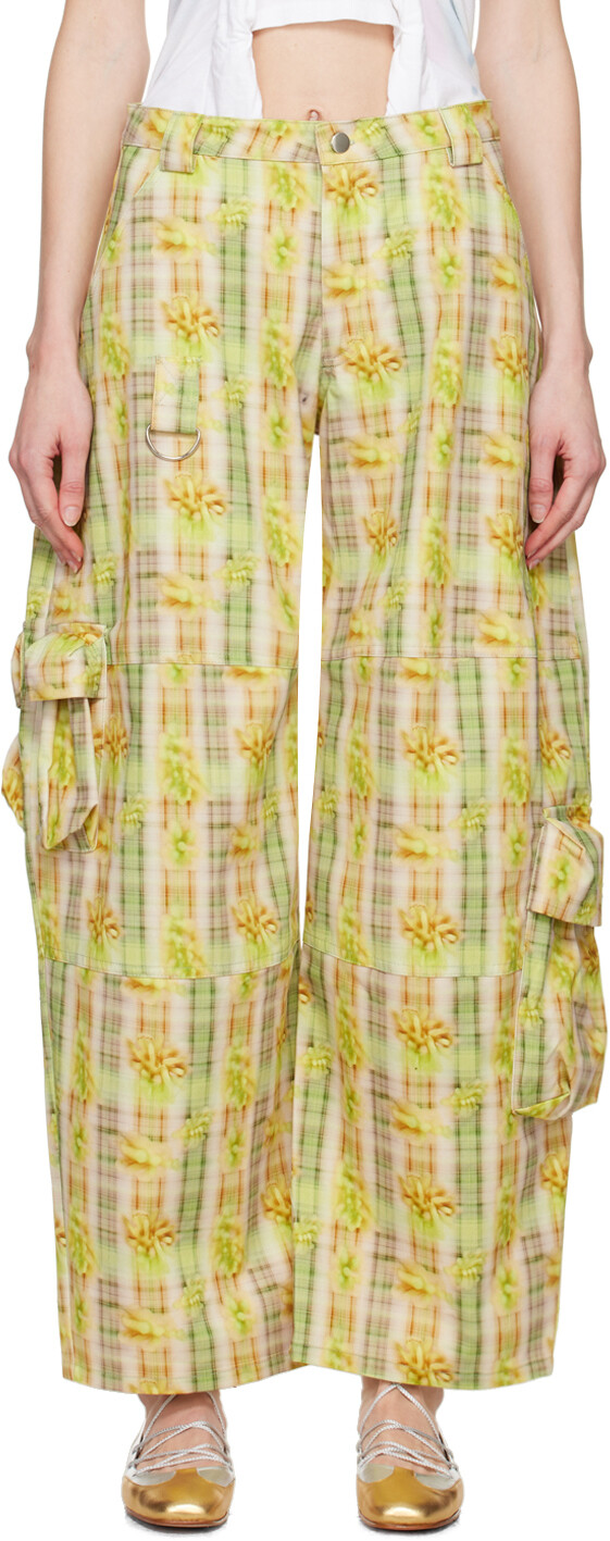 

Желтые брюки-карго Lawn Collina Strada, Yellow boxer plaid