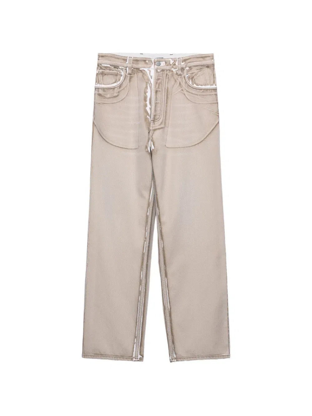 Джинсы Bull denim с пятью карманами Prada, нейтральный