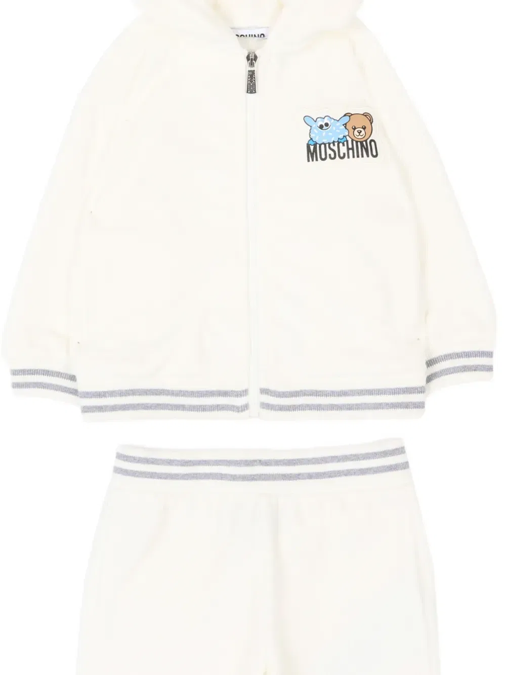 Спортивный костюм с капюшоном Moschino Kids, бежевый — фото 3