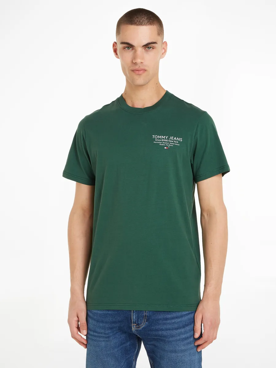 

Футболка Tommy Jeans "TJM SLIM ESSTNL GRAPHIC TEE EXT" с принтом логотипа Tommy Jeans, цвет Court Green