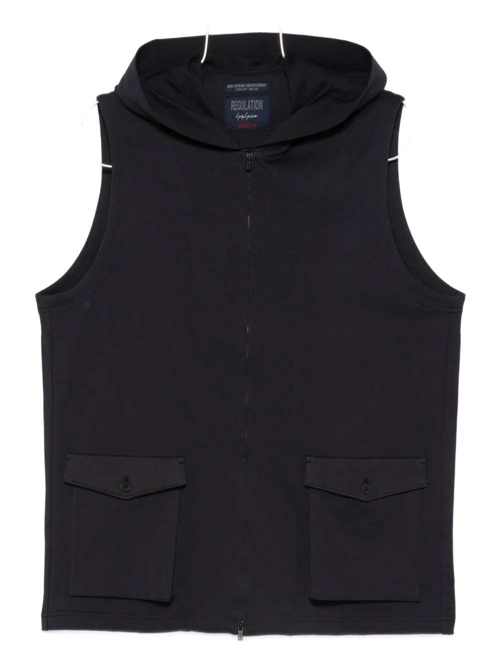 

Жилет с капюшоном на молнии Yohji Yamamoto, синий