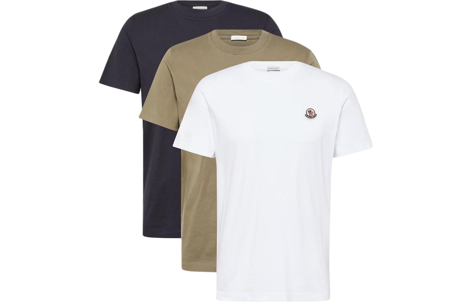 

Набор из трех футболок с нашивкой-логотипом Moncler, 3 Pack (Black+White+Brown)