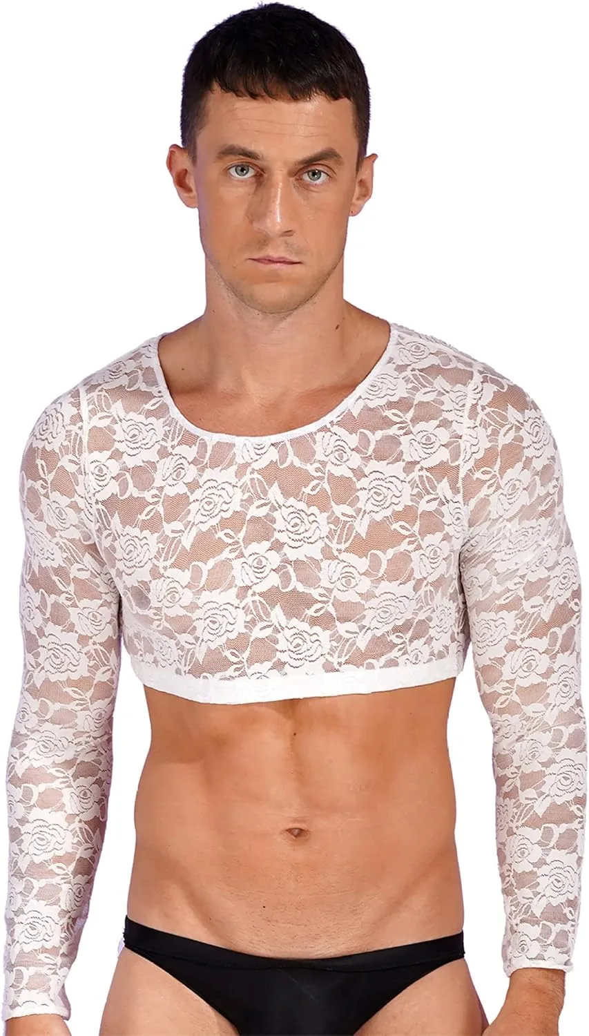 

Мужская блуза с цветочным кружевом и длинными рукавами Lorilida